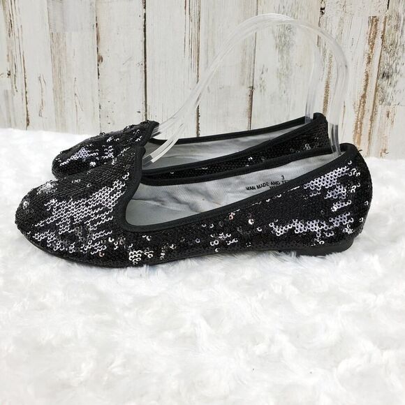 Cynthia Rowley Sequin Embellished Flats Black Size 3 - Picture 2 of 10